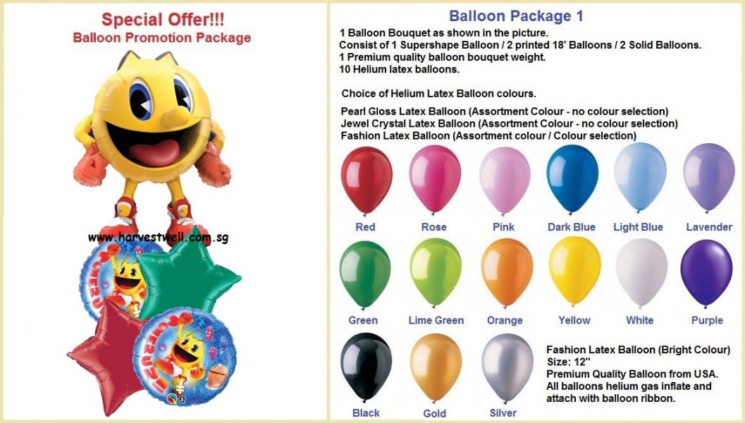 Pac Man Balloon Package