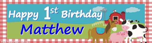 Happy Birthday Barnyard Customized Banner