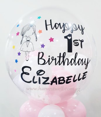 Customised All Girls Are Princesses Bubble Balloon Singapore