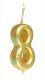 Gold Number 8 Birthday Candle