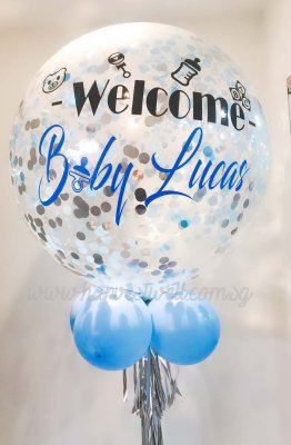 Personalized JumbWelcome Baby Helium Latex Balloon Singapore