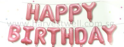 Happy Birthday Pink Mini Letter Balloon Set Singapore