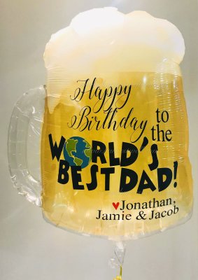 Beer Mug World's Best Dad Customised Balloon Singapore