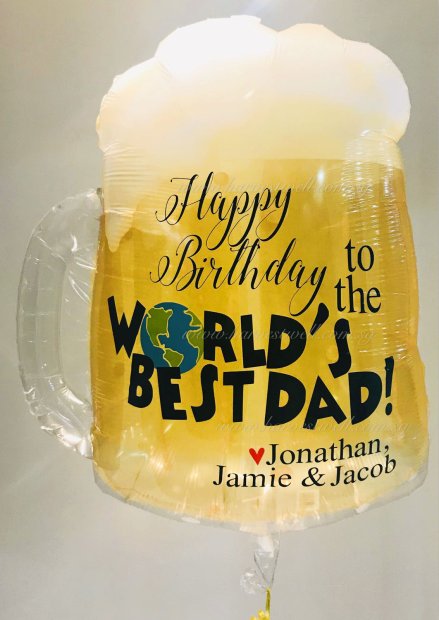 Beer Mug World's Best Dad Customised Balloon Singapore