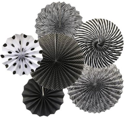 Black and White Paper Fans Decoration D.I.Y Set Singapore