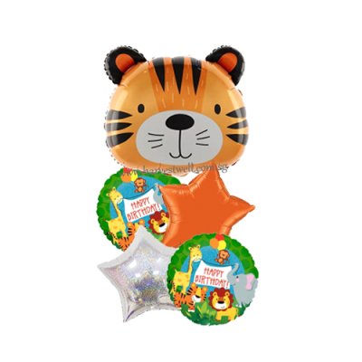 Cute Tiger Animal Party Birthday Balloon Package Singapore