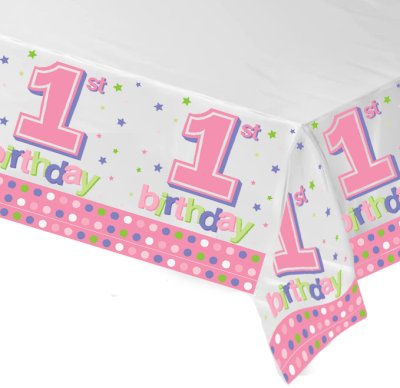 1st Pink Dots Birthday Table Cloth Singapore