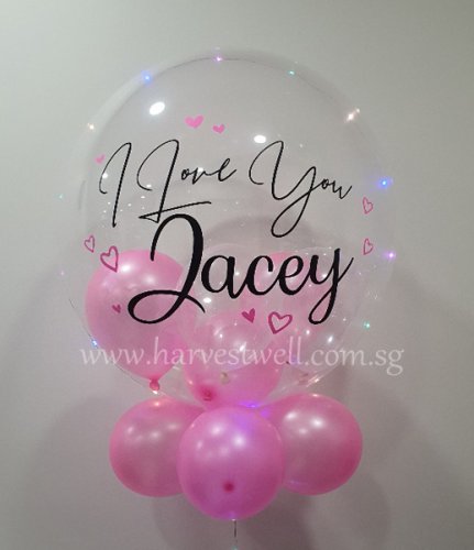 Customised I Love You Hearts Bubble Balloon