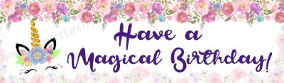 Magical Unicorn Birthday Customized Banner Singapore
