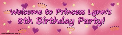 Princess Crowns Birthday Customized Banner Singapore