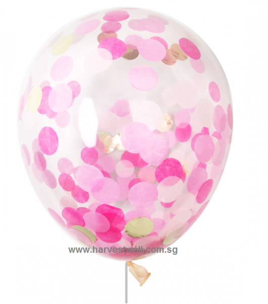 Confetti Helium Latex Balloon (Pink & Rose)
