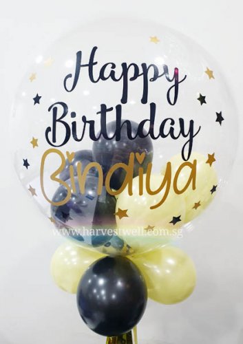 Customised Stars Birthday Bubble Balloon