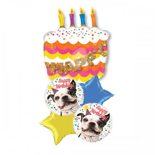 Shining Birthday Cake Balloon Package