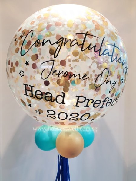 Congrats Grad Personalized Jumbo Helium Latex Balloon Singapore