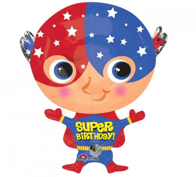 A Super Birthday Boy JR Shape Mylar Balloon