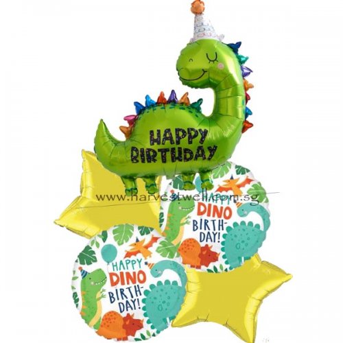 Dinosaur Party Hat Happy Birthday Balloon Package