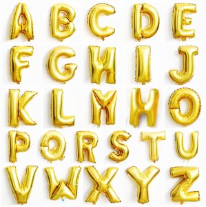 mini alphabet gold balloon