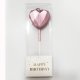 Diamond Heart Metallic Pink Candle