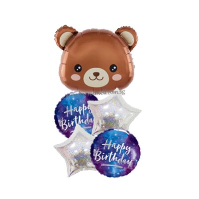 Cute Bear Animal Party Birthday Balloon Package Singapore
