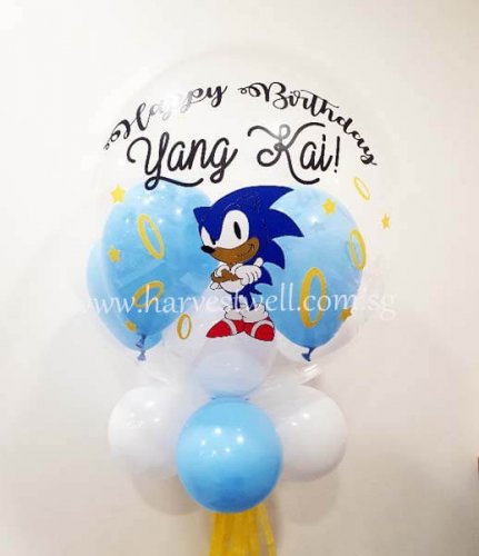 Personalised Sonic Theme Bubble Balloon