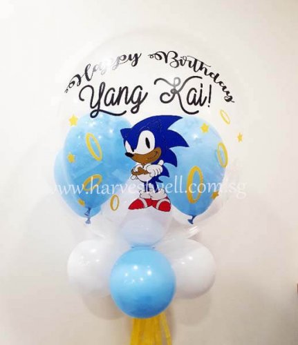 Personalised Sonic Theme Bubble Balloon