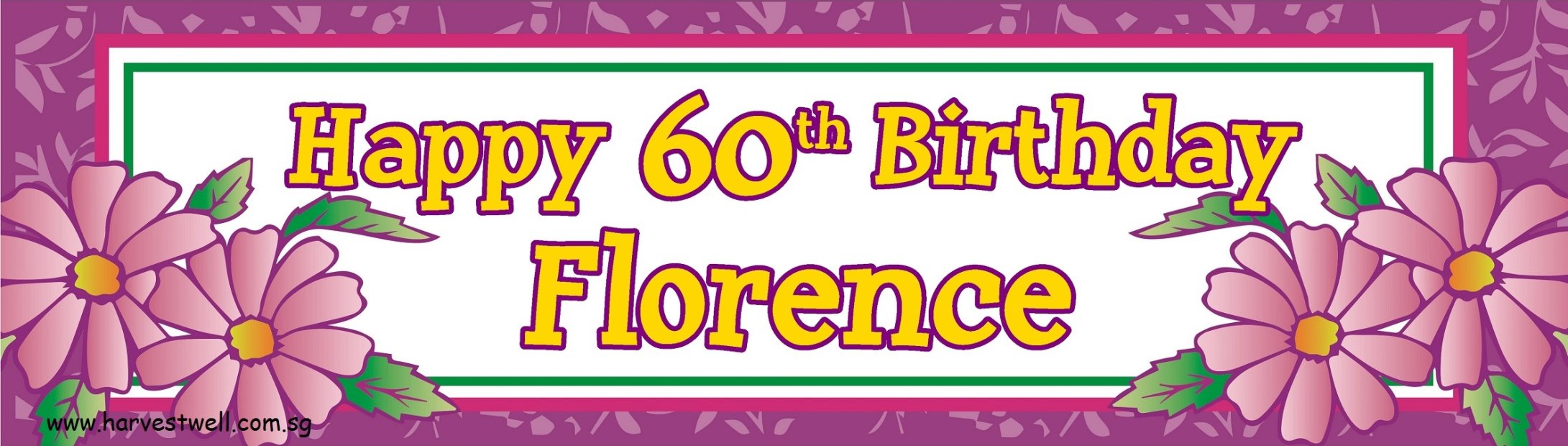 Violet Flora Celebration Customized Banner Singapore