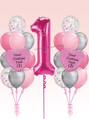 Personalised Tropical Flamingo Lover Megaloon Balloon Bundle Set Singapore