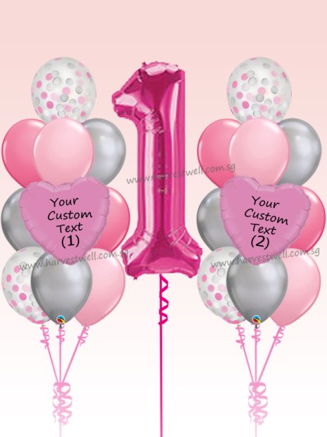 Personalised Tropical Flamingo Lover Megaloon Balloon Bundle Set Singapore