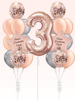 Personalised Rose Gold Megaloon Balloon Bundle Set