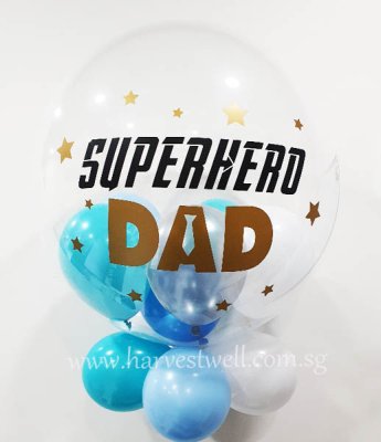 Customised Superhero Dad Bubble Balloon Singapore