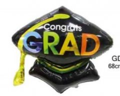 Colourful Graduation Cap Super Shape Mylar Balloon