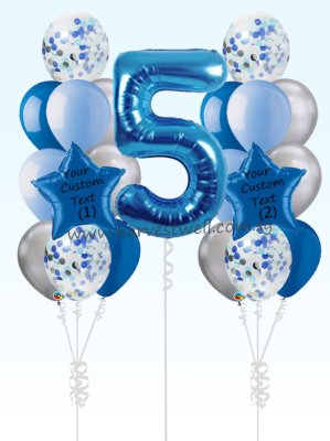 Personalised Sapphire Blue Megaloon Balloon Bundle Set Singapore