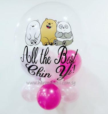 Personalised We Bare Bears Theme Bubble Balloon Singapore