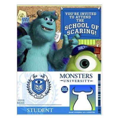 Monsters University Invitations With Envelopes Singapore