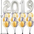Silver Megaloon Number (Year) Helium Balloon Column