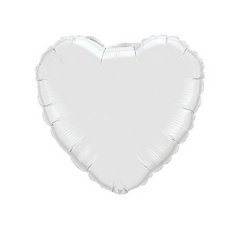 White Heart Shape Mylar Balloon
