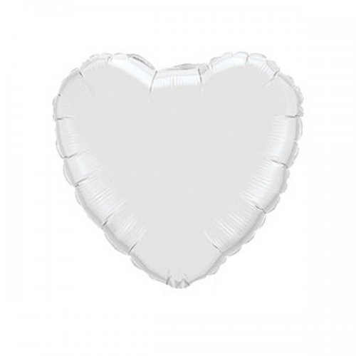 White Heart Shape Mylar Balloon