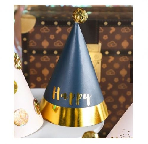 Gold Black Birthday Party Hat