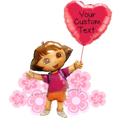 Personalize Dora's Love Balloon Gift Singapore