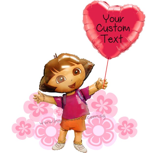 Personalize Dora's Love Balloon Gift Singapore