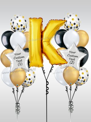 Personalised Classy Megaloon Balloon Bundle Set Singapore