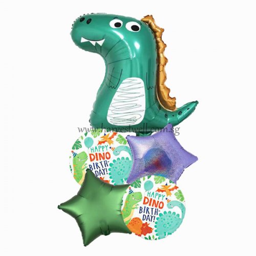 Cute Doodle Dinosaur Happy Birthday Balloon Package