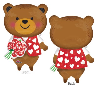 Bear Luv Multi Balloon 3-D Effect Super Shape Mylar Balloon Singapore