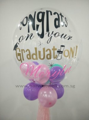 Customised Congrats On Grad Bubble Balloon Singapore