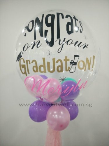 Customised Congrats On Grad Bubble Balloon