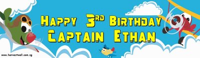 Planes Birthday Customized Banner Singapore