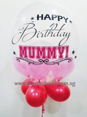 Customised Happy Birthday Mummy Bubble Balloon