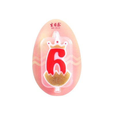 Number 6 Crown Candle with Gold Glitter Singapore