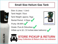 Small Helium Gas Tank (6 Litres) Store Pickup