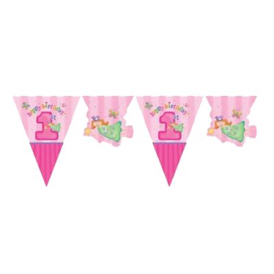1st Birthday Fun At One Baby Girl Shaped Banner Singapore